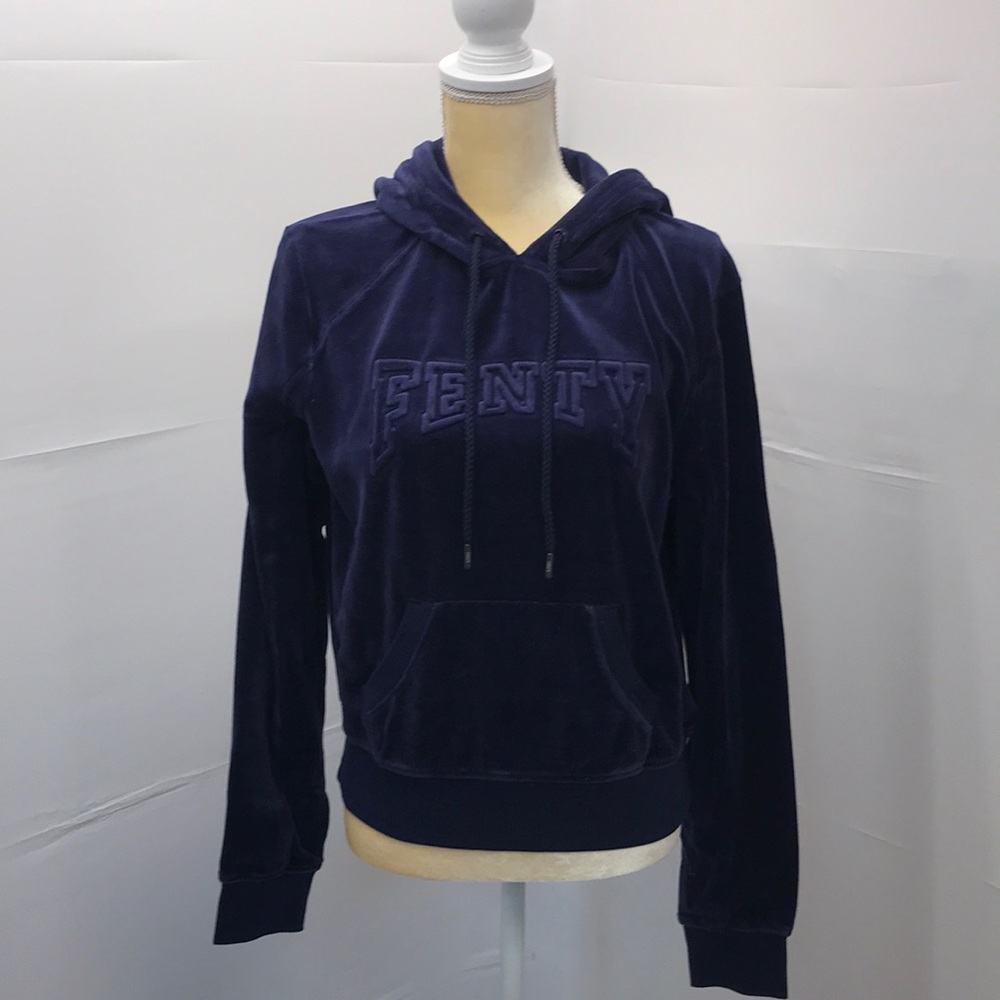 Fenty Puma Rihanna velour hooded sweatshirt pullover size large NWT